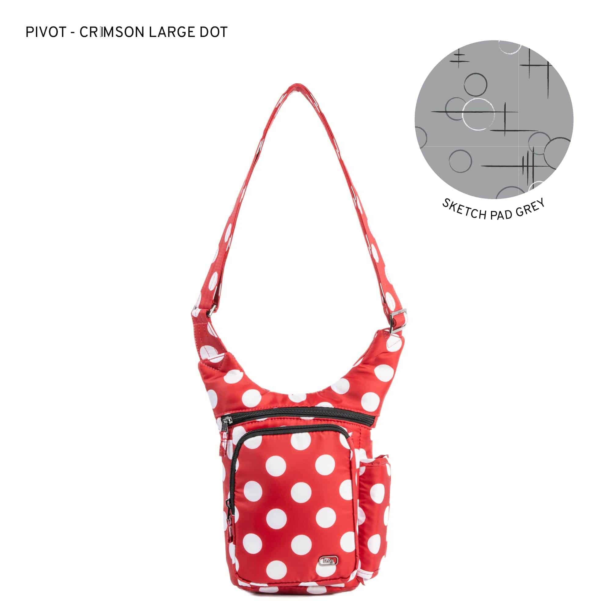 Pivot Crossbody Bag - CRIMSON LARGE DOT - 24228_Pivot_CrimsonLGDot_Angle_01